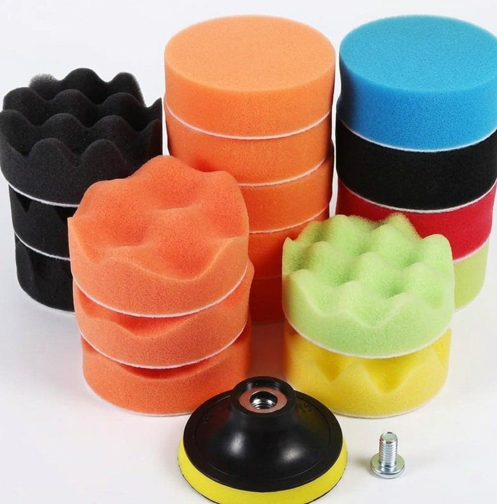 Dunekart 3-Type Car Polishing Buffing Pad Set, 19PCS Foam Pads for Waxing, Cutting & Finishing Auto Surfaces