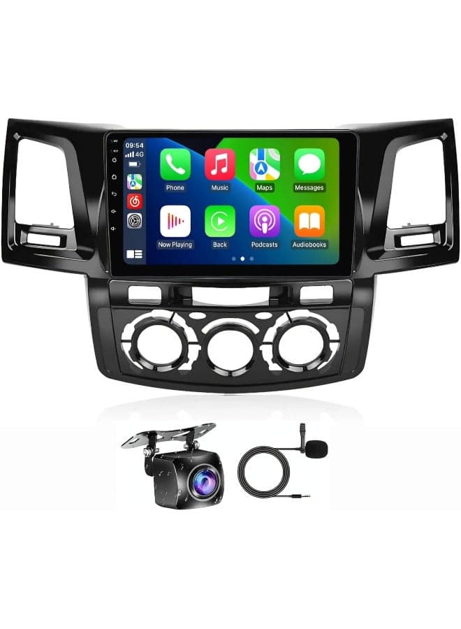 Fit Toyota Fortuner Car Stereo Android Screen Hilux 2005-2014 With Apple Carplay Android Auto Wireless WiFi DSP FM&AM Bluetooth AHD Camera Included Fast Interface (4+32GB 8CORE)