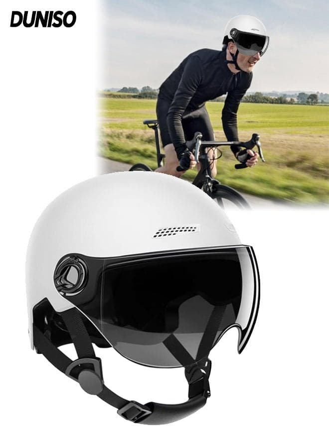 Motorcycle And Electric Vehicle Helmets,Helmet for Electric Bike,Highly Protective Half Helmets,Anti Glare,Sturdy and Durable,Drop Resistant and Pressure Resistant,Suitable for Scooters,Mopeds,Mountain Bikes,Road Bikes