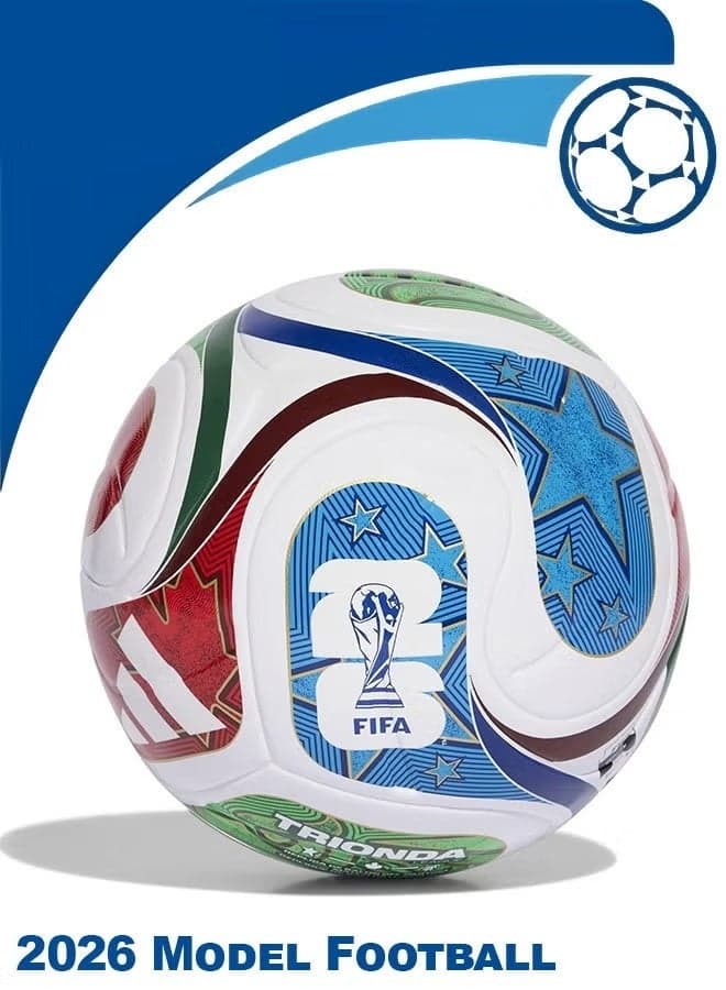 World Cup 2026 Model Football Size 5 | Training Soccer Ball for Indoor & Outdoor Play | Durable, Textured Surface, Ideal for Practice & Matches