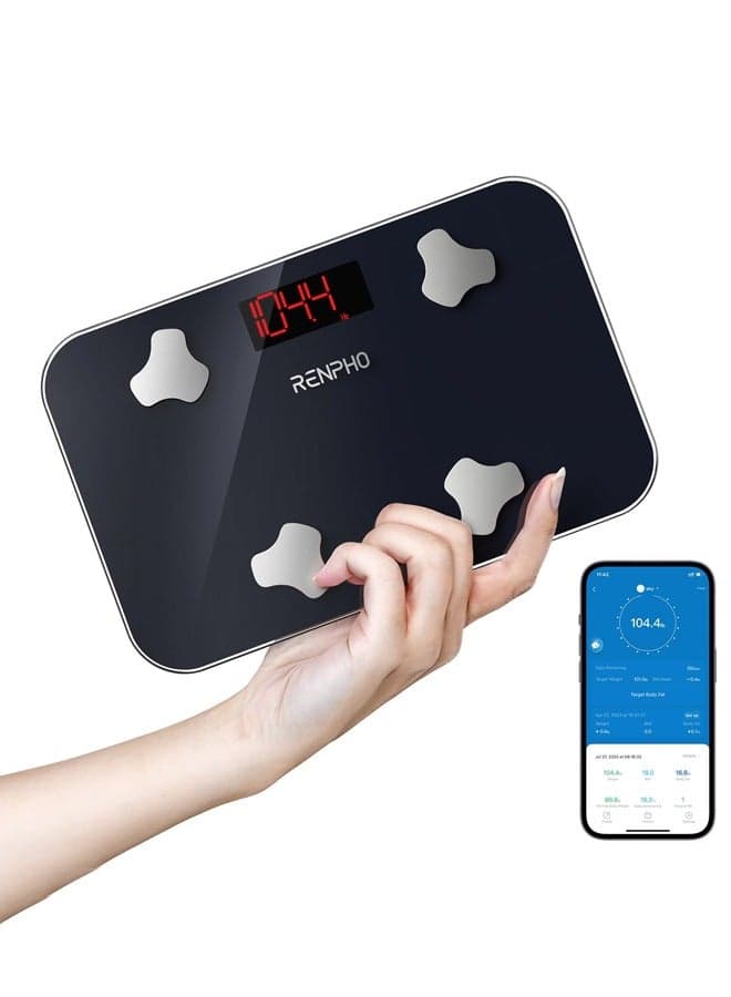 Travel Scale for Body Weight, Mini Bathroom Scale for Body Fat, Portable Elis Go Weight Scale for Traveling, 13 Body Composition Analyzer Sync with App, 400 lbs, 11.02" x 7.09"