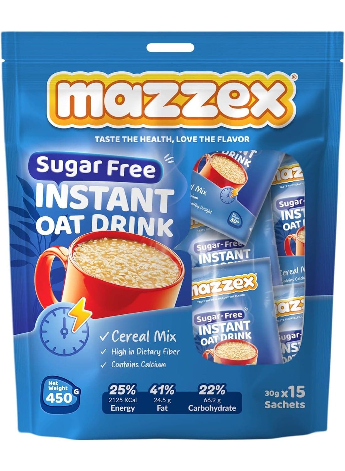 Instant OAT Drink Sugar Free – 30g × 15 Sachets per Pack (450g)