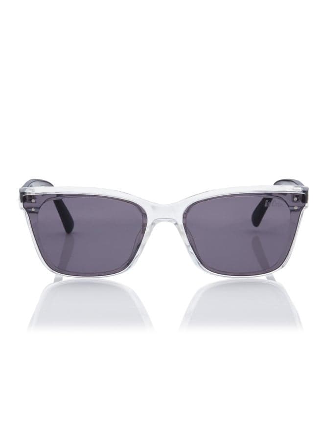 Women Pc Sunglasses Clear Frame Grey Mirror Lens 62mm - LC1208C02