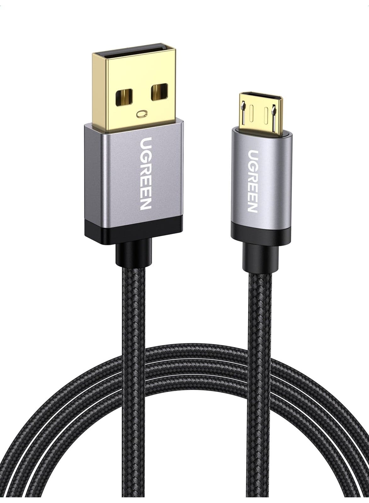 Micro USB Cable 1M Nylon Braided Wire Fast Quick Charger Cord USB to Micro USB 2.0 Android Charging Cord Compatible with Note, Nexus, Nokia, PS4 Black