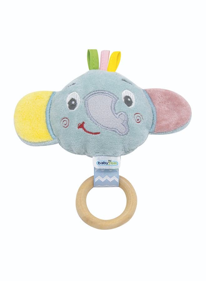 Soft Elephant Toy for Baby - 0+ Months - Ideal for Baby Carriage and Stroller - Attractive Colors & Fine Motor Skill Development Support - Parental Control Recommended - Hand & Machine Washable.