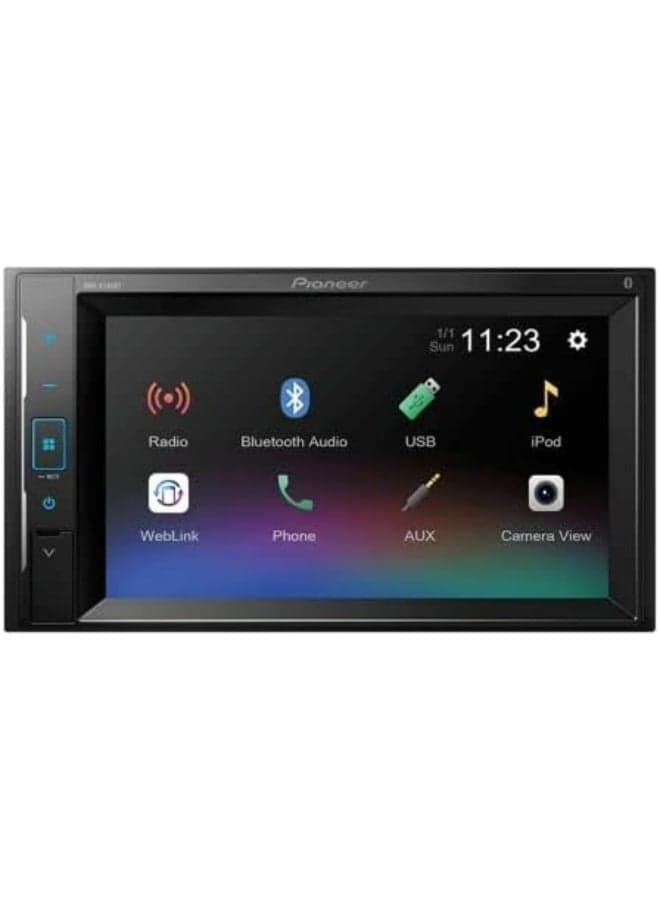 Pioneer Car Stereo DMH-A245BT,15.7 cm (6.2) WVGA Clear Resistive Touchscreen BT/USB AUX Radio, Weblink - Mirroring,Full HD Video-USB Devices,13-Band EQ, Pre-outs3 2V,MOSFET 50W X 4,Rear Camera in