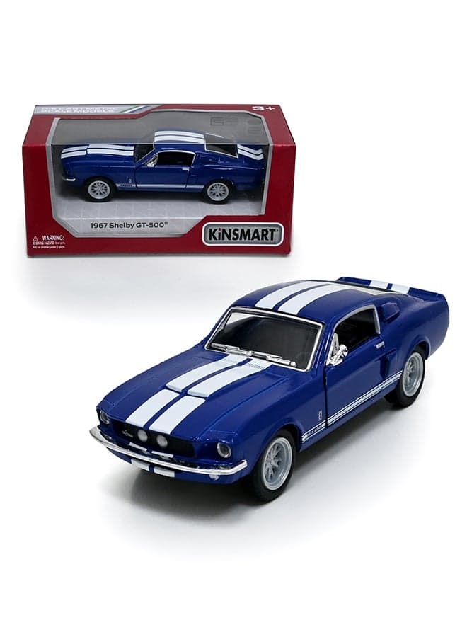 Kinsmart 1:38 1967 Shelby GT500 Die-Cast Model Car (Blue) – Pull Back Toy Car for Kids & Collectors