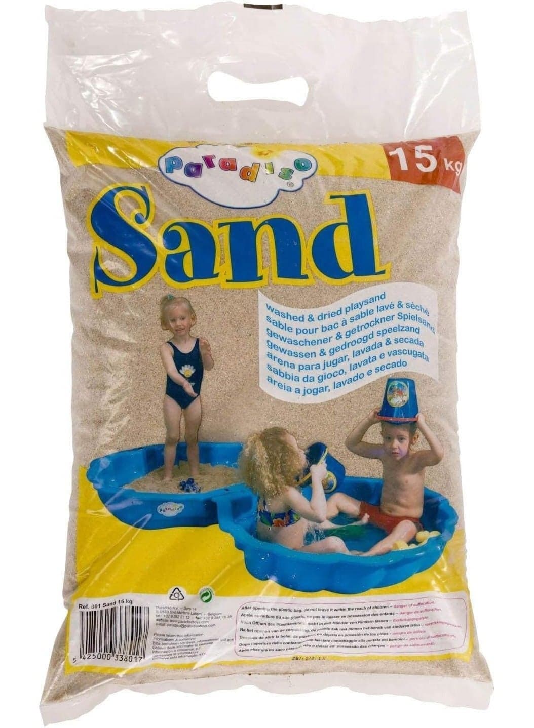 Paradiso Sterile Play Sand Bag 15kg | Clean Fine Sand for Sandpits, Sand Tables & Sensory Play | Ideal for Parasols, Gazebos & Outdoor Use