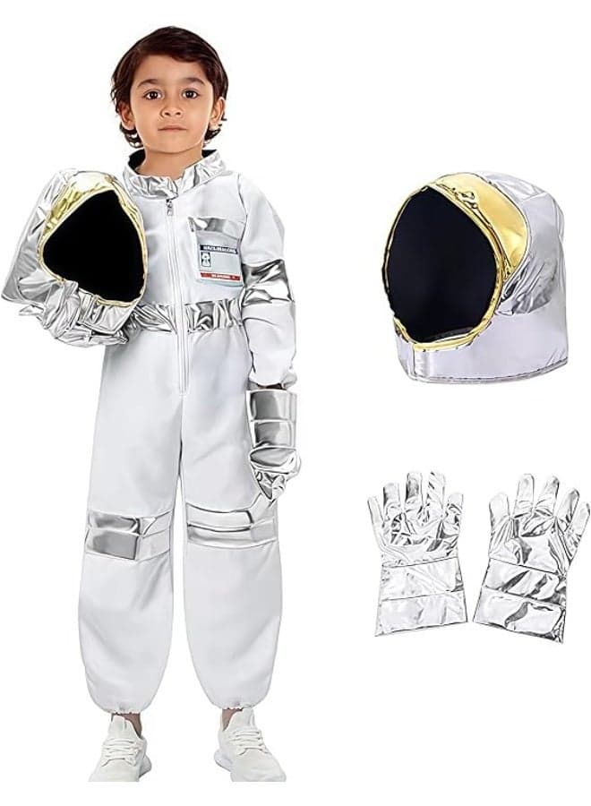 Kids Astronaut Space Costume, Role Play Costume Set for Kids Cosplay, Space Pretend Dress Up, Halloween Cosplay Outfits, Birthday Party Cosplay Ages 4-7