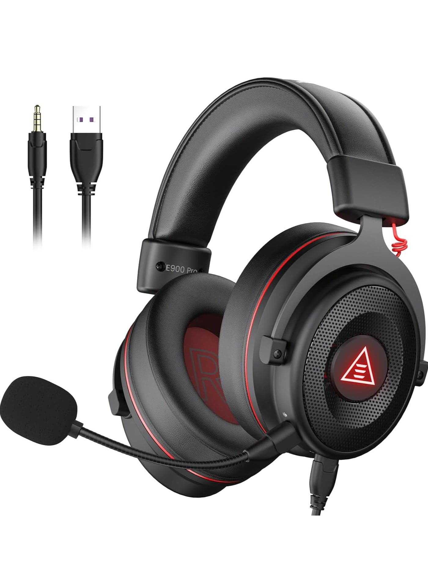 EKSA USB Gaming Headset for PC - Computer Headset with Detachable Noise Cancelling Mic, 7.1 Surround Sound, 50MM Driver - Headphones with Microphone for PS4/PS5, Xbox One, Laptop, Office