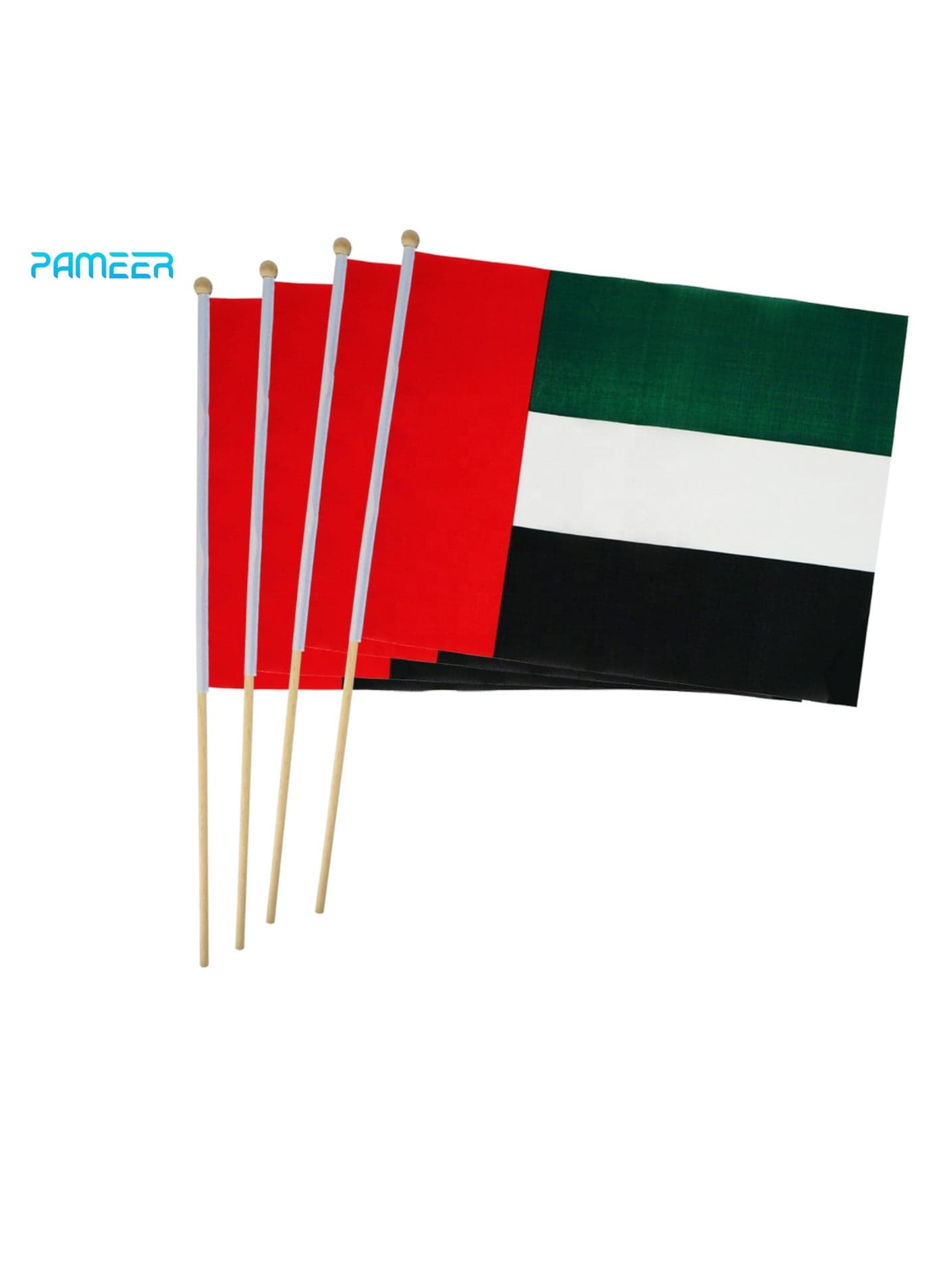 12 Pcs 45 x 30 CM UAE National Day Celebration Flags Hand Held Flags Emirati National Days Flags Wooden Hand Grip UAE Flags for Cars Home Office Desk National Day Martyrs Day Flag Day Celebrations