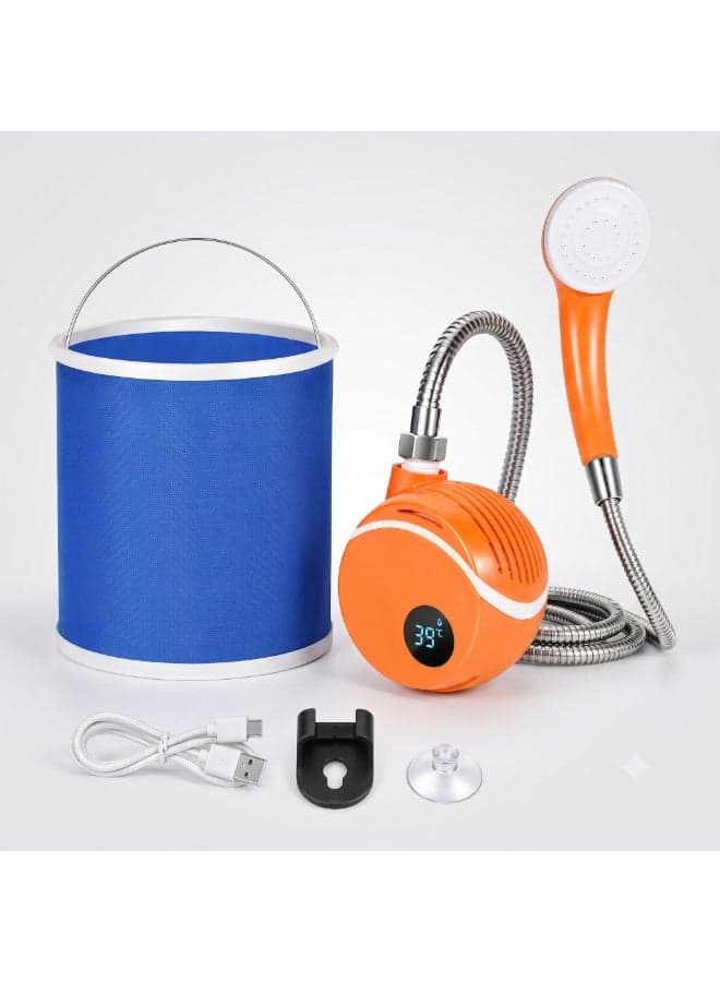 Portable Travel Bidet Shattaf Sprayer with 10L Water Tank – Handheld Muslim Toilet Bidet, 2-Speed Water Pressure Control, 1.2M Flexible Hose, IPX6 Waterproof Personal Hygiene Washer for Camping, Hiking, Travel, Home & Outdoor Use – Black