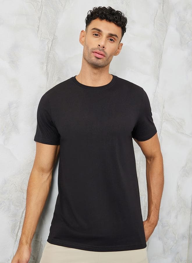 Solid Regular Fit Cotton Rich T-Shirt