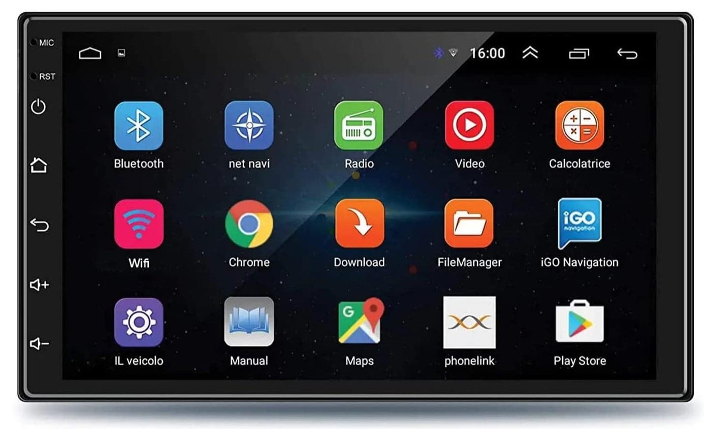 Android Double Din Car Stereo 7 Inch 1080P HD Touch Screen Multimedia System With GPS Navi HiFi WiFi Bluetooth RDS FM Radio Mirror-Link Dual USB With Backup Camera Included