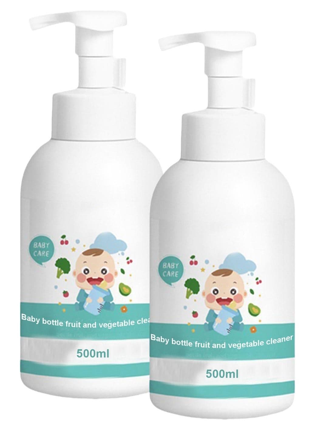 500ml*2 Baby Bottle Foaming Cleanser Eco-friendly 100% Baby Safe Toy Cleanser Instant Foaming Soap Baby Feeding Bottle Cleanser Hypoallergenic Soap Baby-safe Easy-to-clean