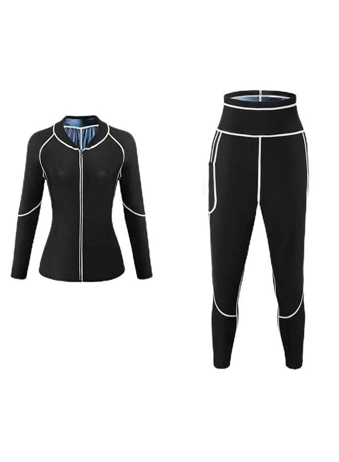 Slimming Sauna Suit Suits for Women Sweat, Workout JacketLock Sweating Profusely Pants, Weight Loss Sweat Suit Slim Fitness zipper Clothes