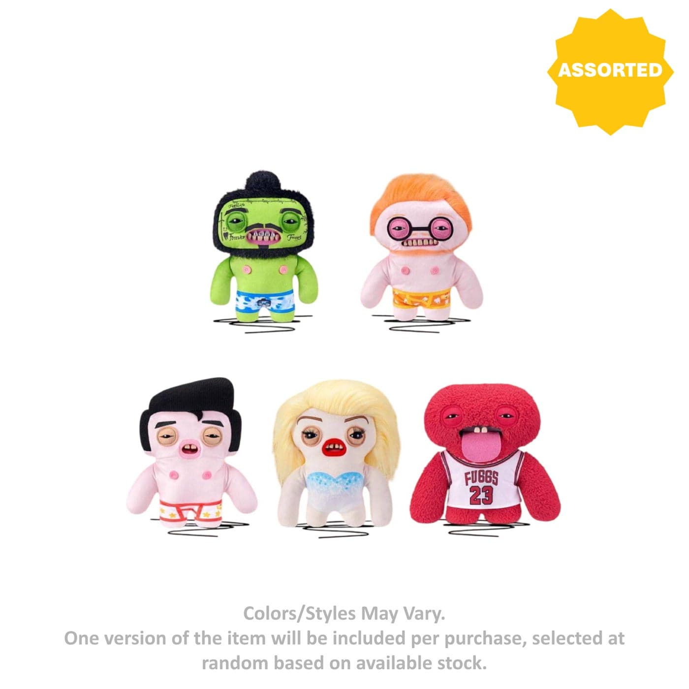 Fuggler Funny Ugly Monster Fugg Stars Series 1 Plush Toy (22.86 cm, Assorted)