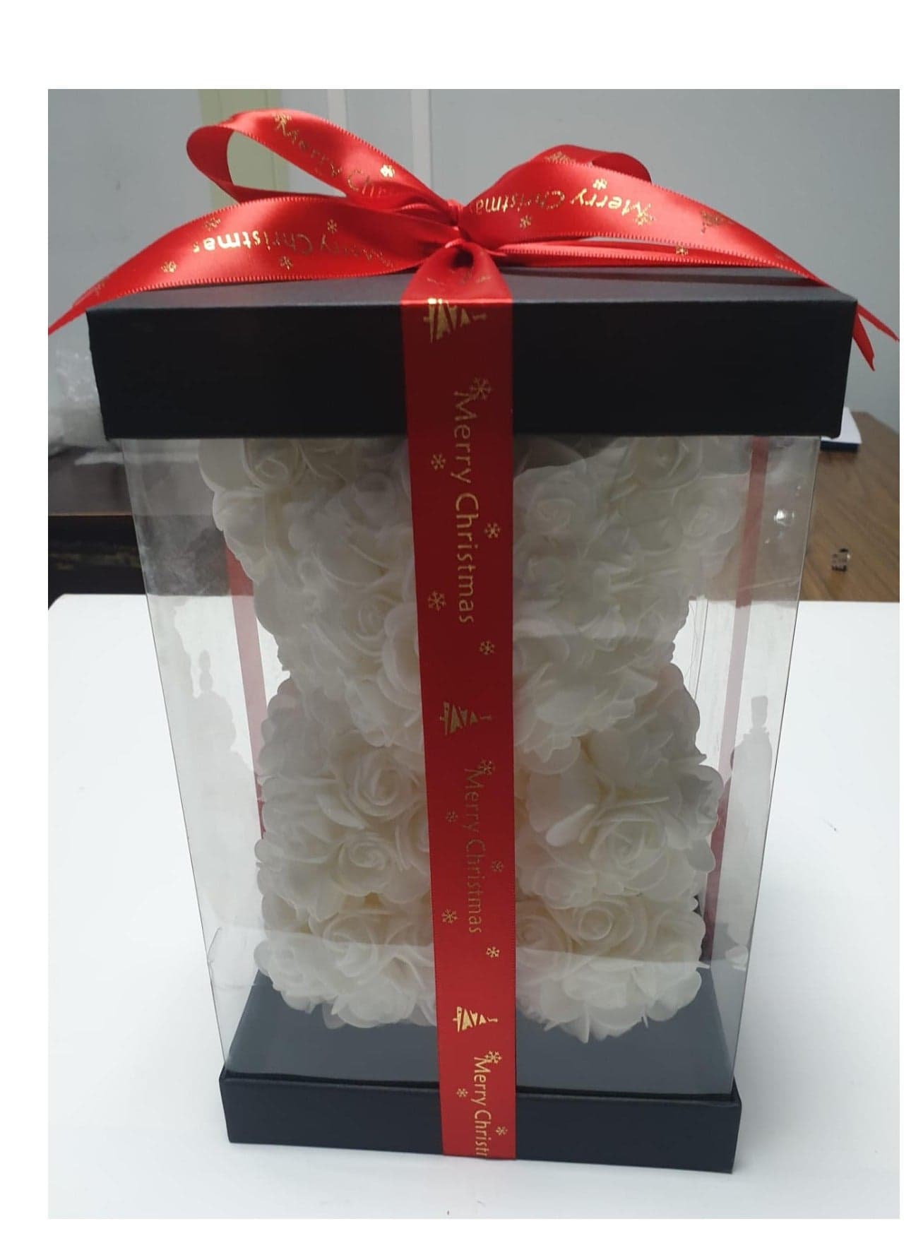 Handcrafted 35.56cm Rose Teddy Bear - Perfect for Valentine's, Anniversary, Mother's Day, Christmas & Birthday Gifts