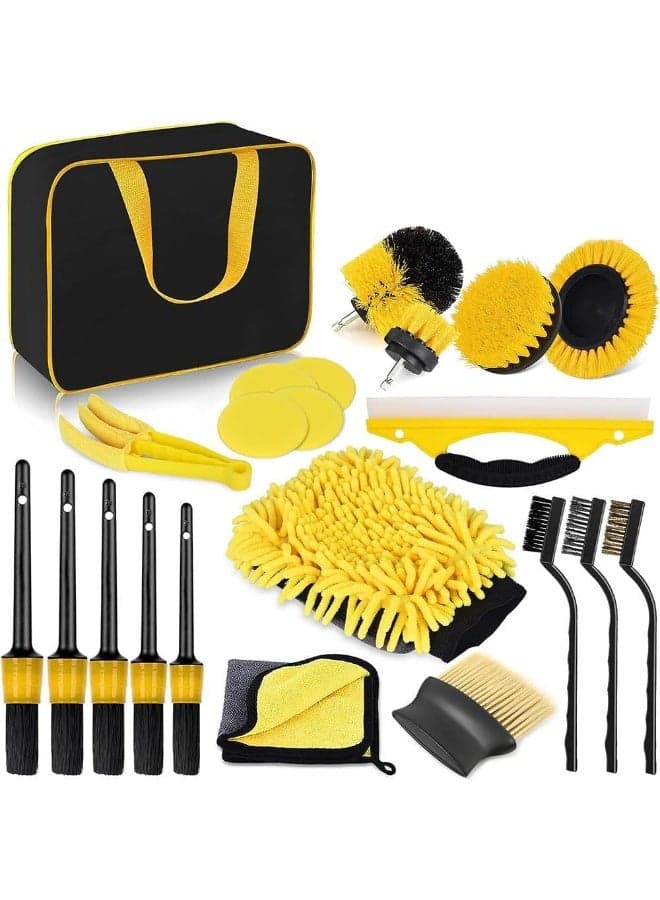 22Pack Drill Brush Attachment Set for Mercedes-Benz GLA35 AMG 2020-2025, Car Wash Cleaning Kit, Automotive Detailing Drill Scrub, Vehicle Cleaning Supplies