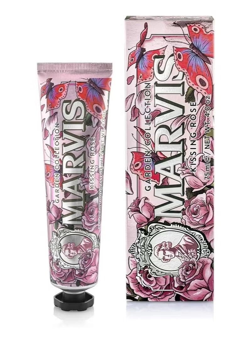 Marvis Garden Collection Kissing Rose Limited Edition Toothpaste, 75 ml, Sensational Flavored Toothpaste for a Long-Lasting Freshness