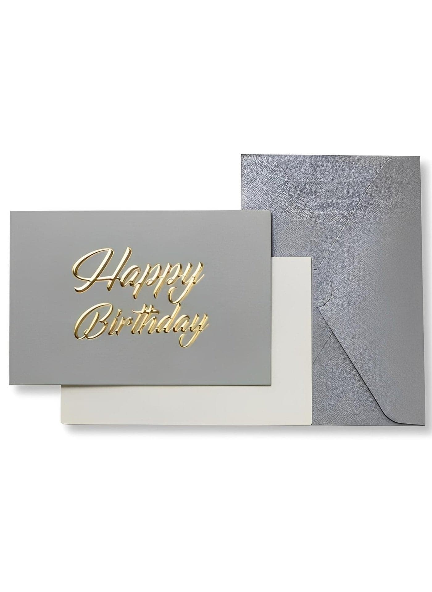 Premium Birthday Card with Gold Embossing,Luxury Gray Happy Birthday to You Card With Envelope And Seal - Gift for Boyfriend,Mum,Daddy - Postcard