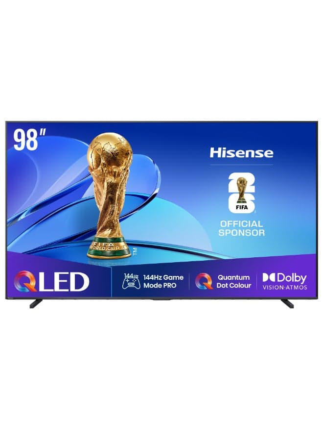 98-inch QLED 144Hz Smart TV E7Q-Quantum Dot Colour, AI Picture, Dolby Vision, Dolby Atmos, Share to TV, Voice Control, Filmmaker Mode, Youtube, Netflix, Disney+ (2025 UAE Version) 98E7Q Black