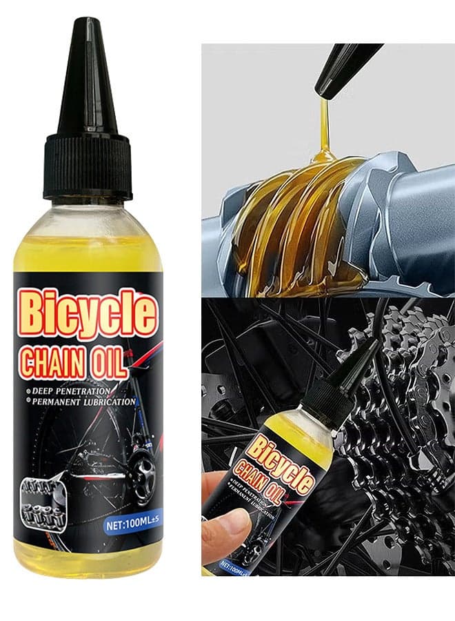 100ML All Purpose Bicycle Chain Oil Bike Bearing Chain Hub Lubricants Repair Lube Rust Prevention Also Works For Mechanic Tools Sewing Machine Automotive Accessories Home Appliances