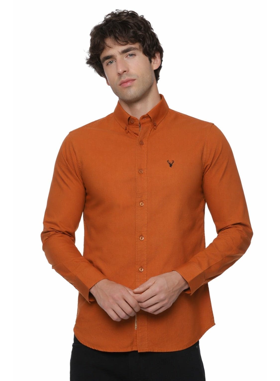 Men's Button Down Shirt | Casual Slim Fit Shirt | Long Sleeve Oxford Shirts For Men | Smart Fit Cuff-Tan