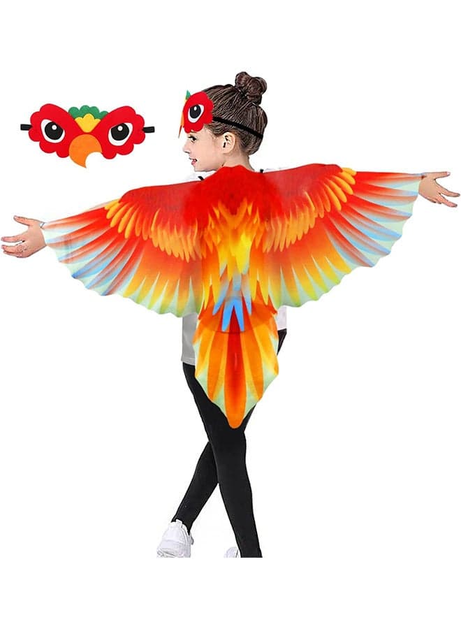 Bird Costume for Kids with Bird Mask Eagle Dragon Wings Costumes Boys Girls Dress-up Cape Party Favors Gifts