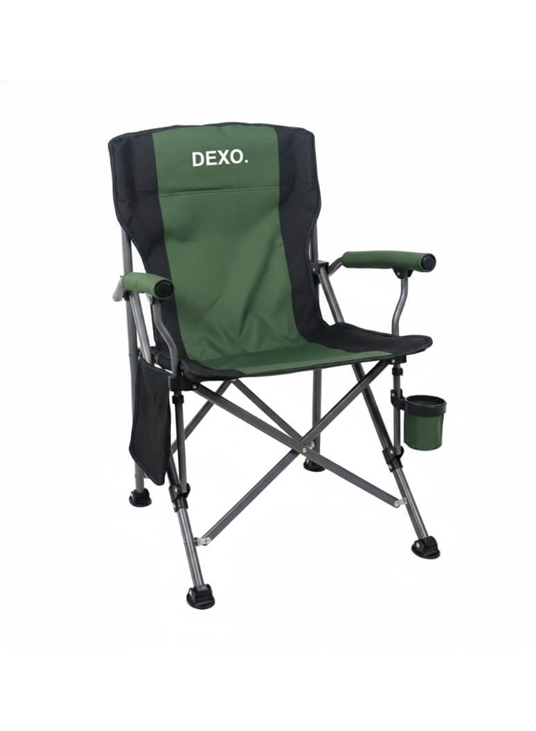 Portable Camping Chair – Support 145KG High Back Padded, Heavy Duty Folding Outdoor Chair, Oxford Fabric, Lightweight & Compact for Camp, Beach, Hiking, Green