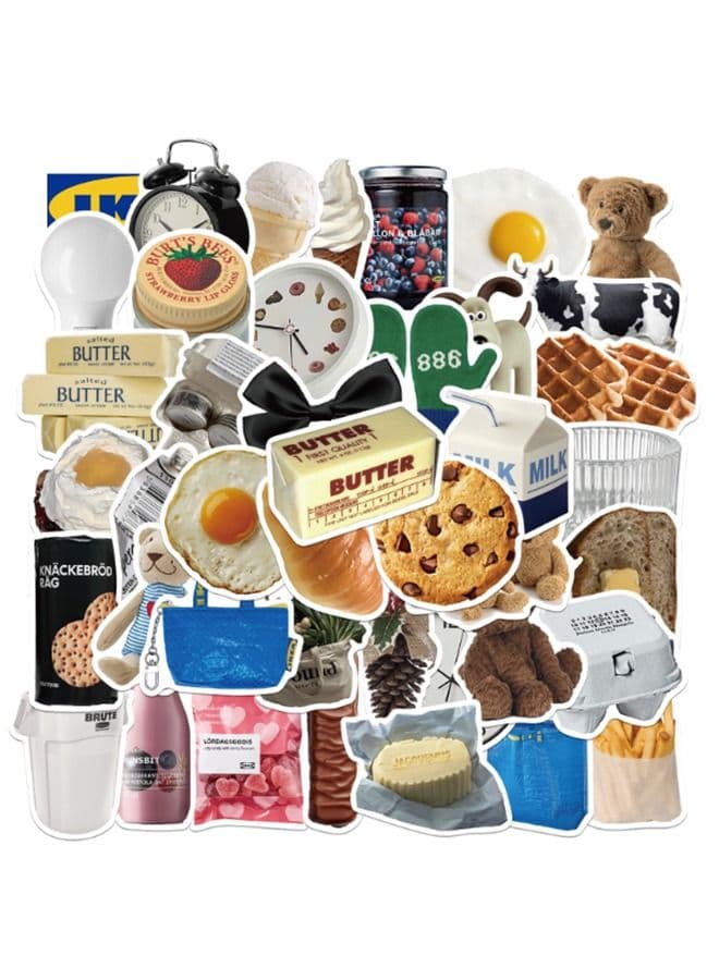 50-Piece Ins Fashion Style Waterproof Doodles Sticker Set