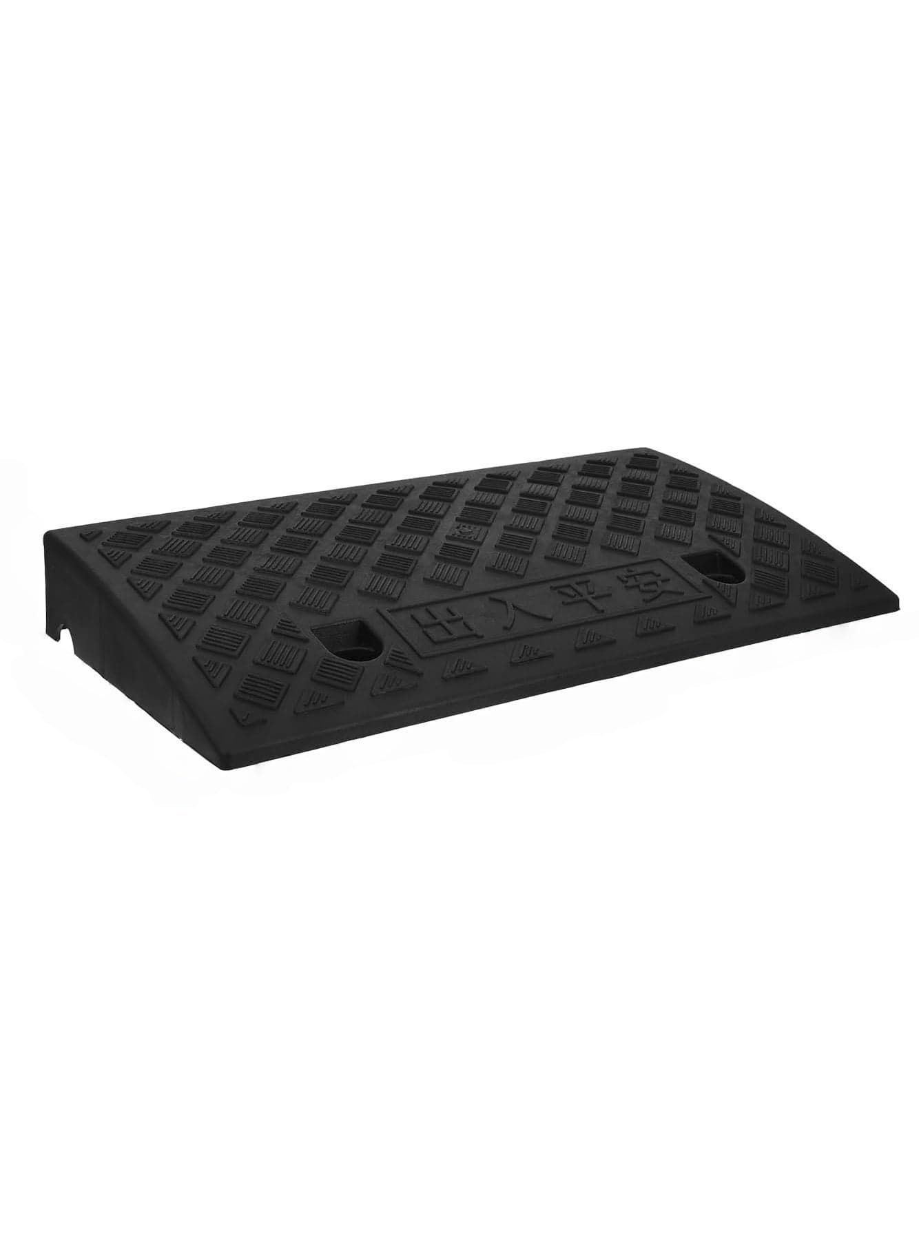 Curb Ramps Portable Lightweight Curb Ramp w/Slots, Heavy Duty Plastic Threshold Ramp Set for Driveway Loading Dock Motorcycle Wheelchair Mobility 3300 LBS (Black)