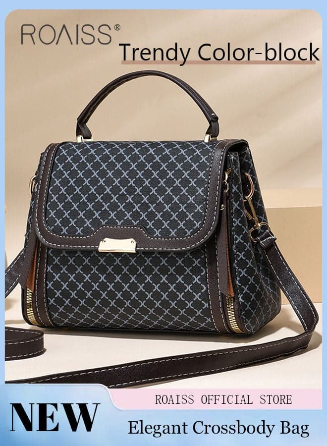 Women Stylish Crossbody Bag with Top Handle, Small Shoulder Bag with Adjustable Strap and Magnetic Buckle, Elegant Chic Handbag for Ladies, Ideal for Dating, Shopping and Everyday Use