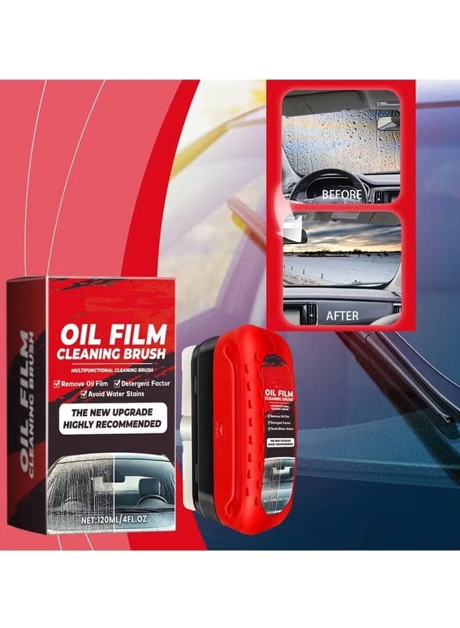 New Oil Film Cleaning Brush, Glass Cleaning Tool with Windshield Hydrophobic Coating, Improves Clarity and Visibility, Great for Removing Oil Film, Dirt and Grime