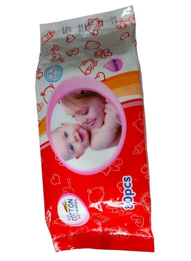 Soft Cotton Wet Wipes 80 Pieces