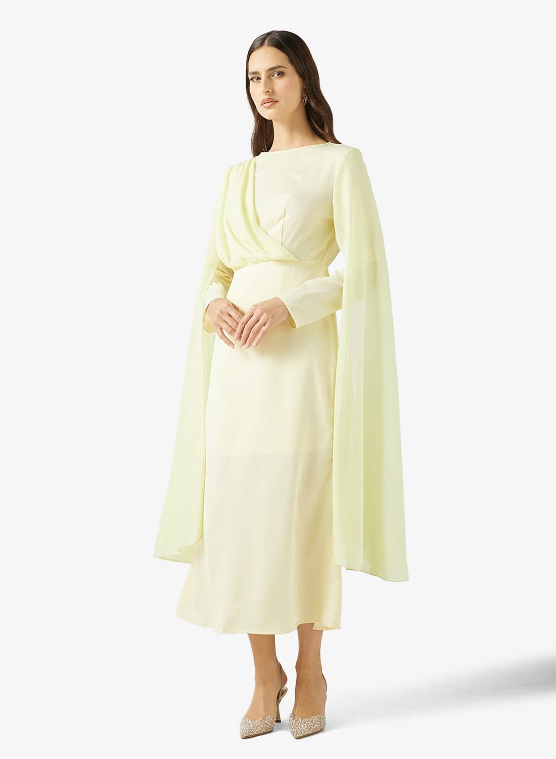 A-line Dress With Cape