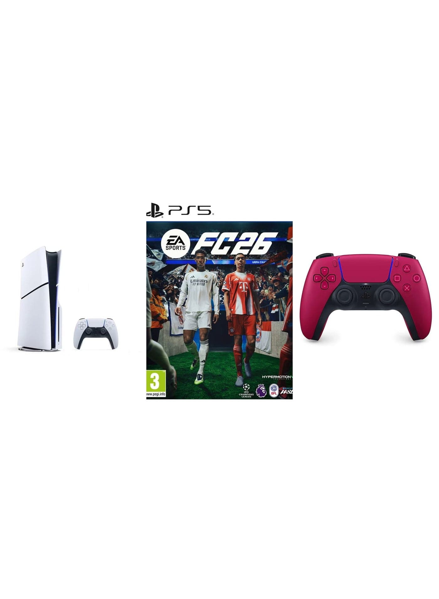 PlayStation 5 Disc Slim Console With Extra Cosmic Red Controller And FC 26 - (International Version)