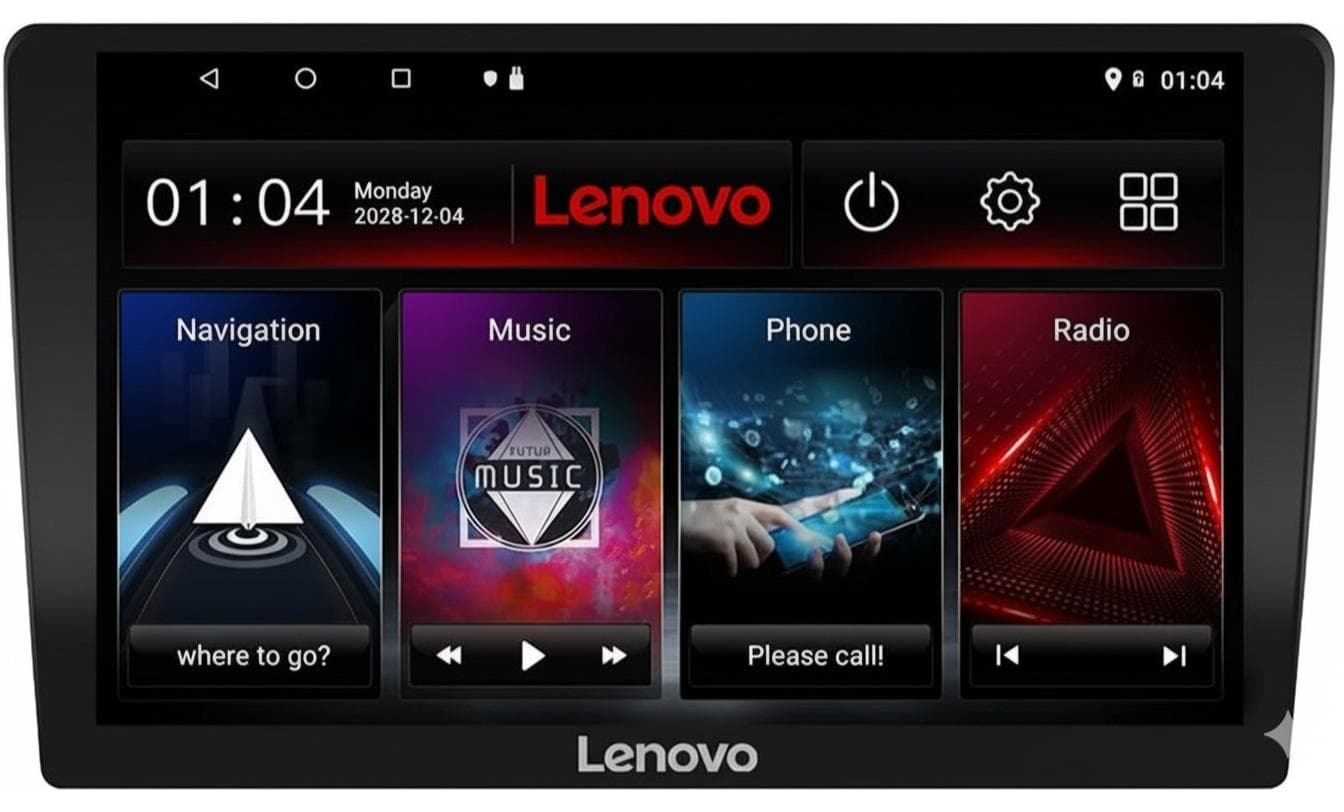Lenovo 9 Inch 2K Android Car Stereo 8GB RAM 256GB ROM Support Apple Carplay Android Auto Wireless Bluetooth USB Video Audio Playback High Definition Screen built-in 360D Camera Option