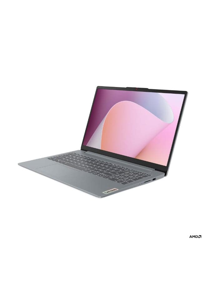 IdeaPad Slim 3 15AMN8 Laptop With 15.6 Inch Full HD (1920x1080) Display, AMD Ryzen 5-7520U Processor/8GB RAM DDR5/512GB SSD/Windows 11/ English/Arabic Arctic Grey