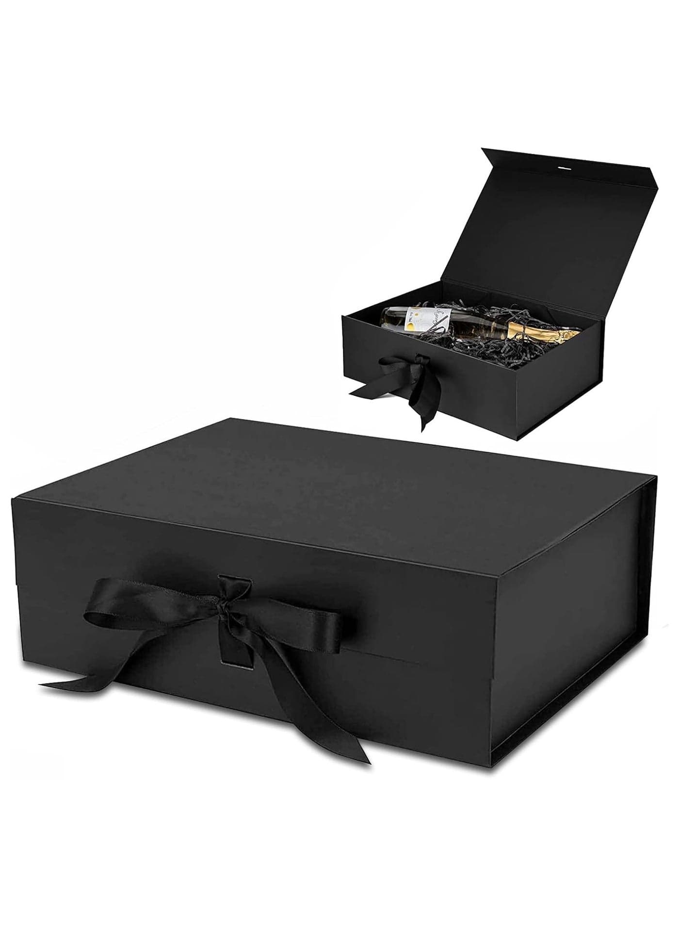 Luxury Magnetic Gift Box, Black Large Gift Box with Ribbon,Folding Gift Boxes for Presents With Lid, Suitable for Festival, Birthday, Anniversary, etc