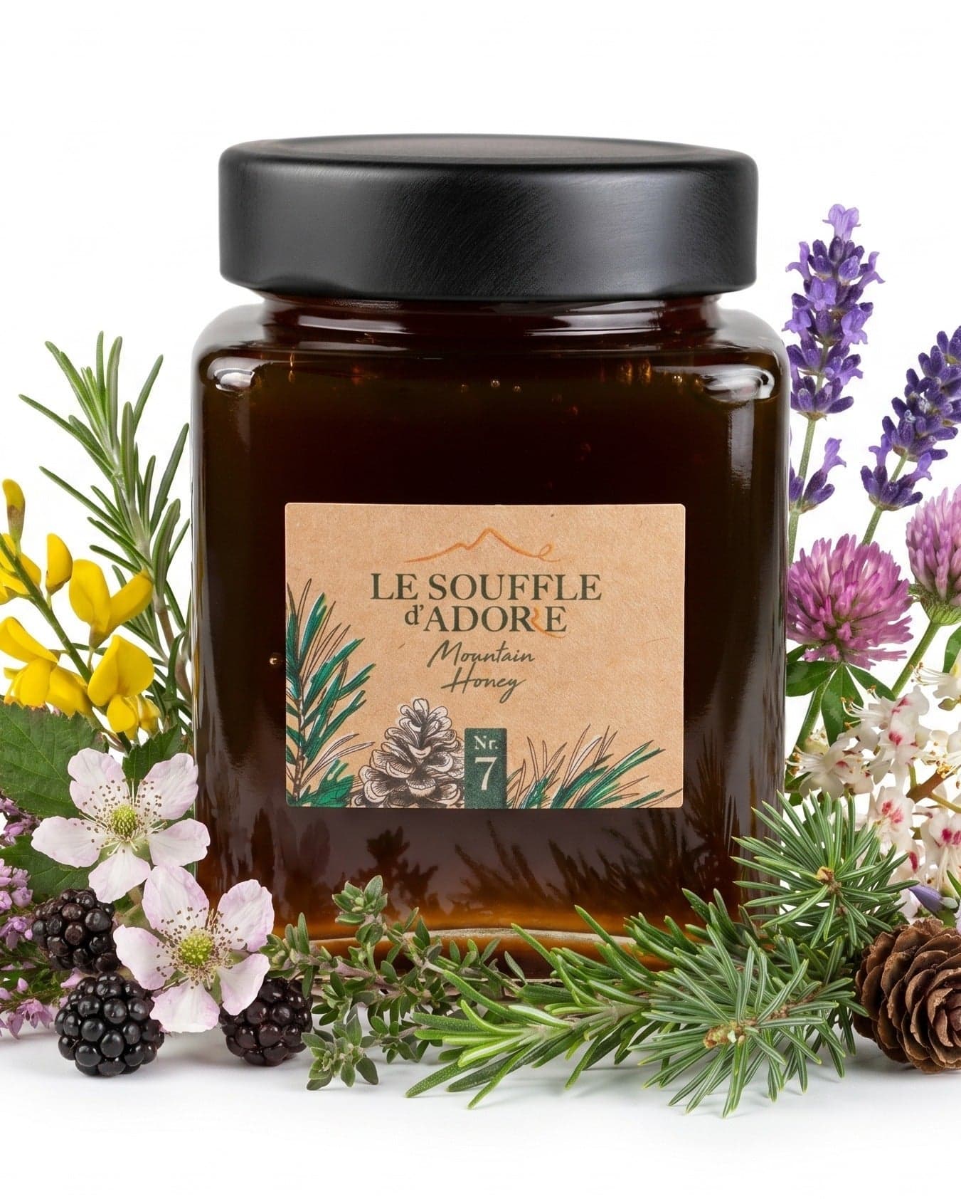 Premium Forest Mountain Honey 100% Natural in Glass Jar 250g | Le Souffle d'Adore