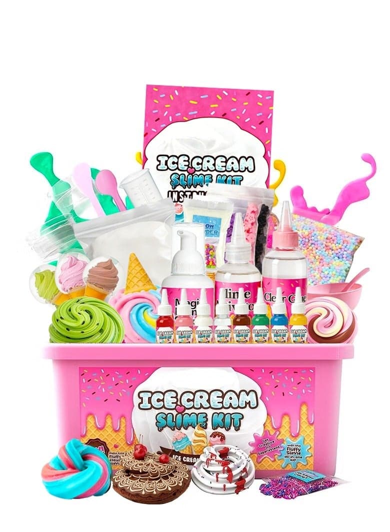 Slime Making Kit for Girls and Boys Slime Making Kit for Girls and Boys Glow in the Dark Slime Kit for Kids Non-Sticky Soft Scented Cloud Slime Making Kit Art Crafts Stress Relief Squeeze Toys Stress Relief Toys