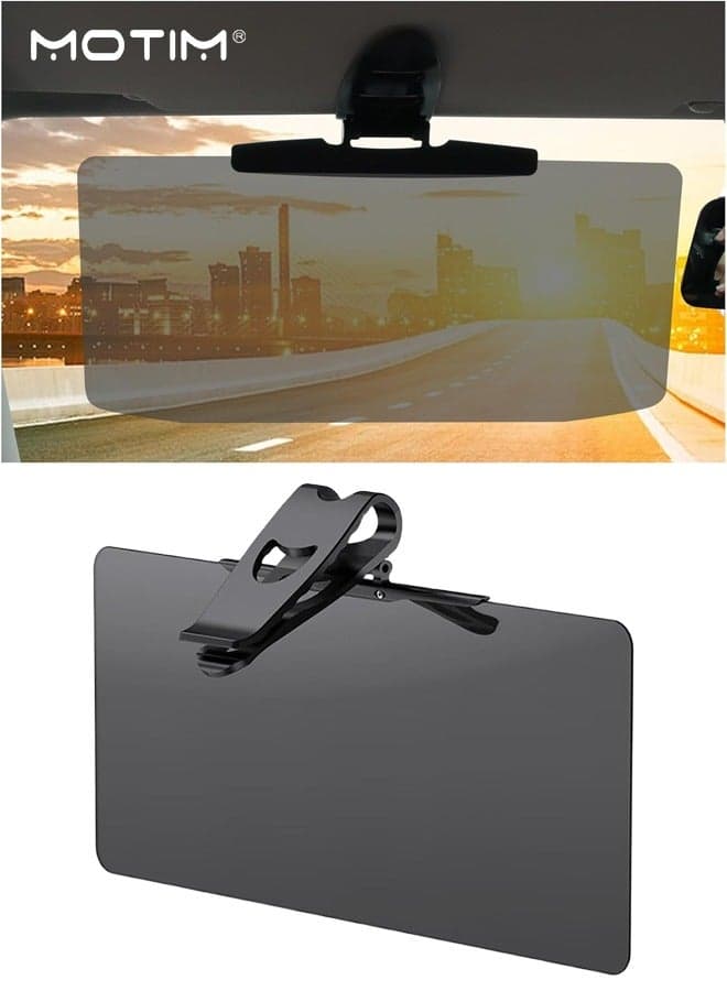 Day and Night Car Interior Sun Visor 350*160 mm, Sun Visor Sunshade Extender, Anti-Glare HD Visor Driver's Protective Goggles for Sunlight, Headlight, Universal Fit for All Vehicles