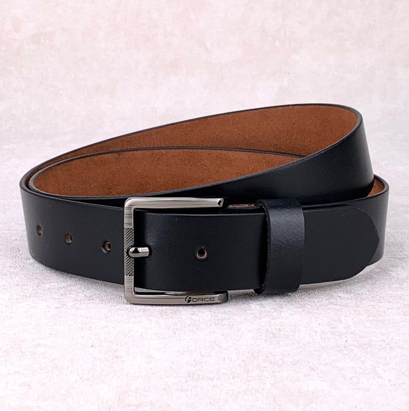 Force Genuine Leather Belt Men - Semi-Casual Men's Belt & Party Wear Belt, Casual Outfits, Gifts - Black & Brown Men’s Leather Belt for Men
