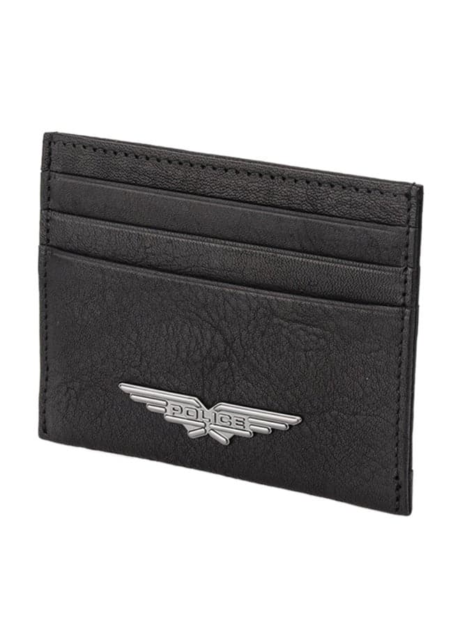 Spike Small Leather Card Case Black