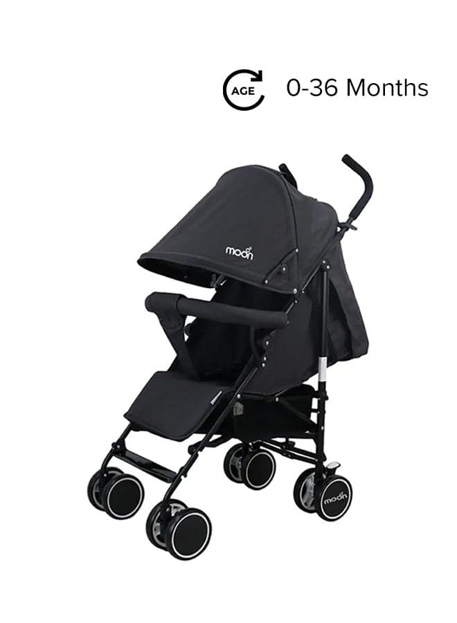 Strek Lightweight Travel Stroller – Umbrella Fold, Multi-Recline, Storage Basket, Compact And Travel-Friendly, 0m+ to 18kg – Black