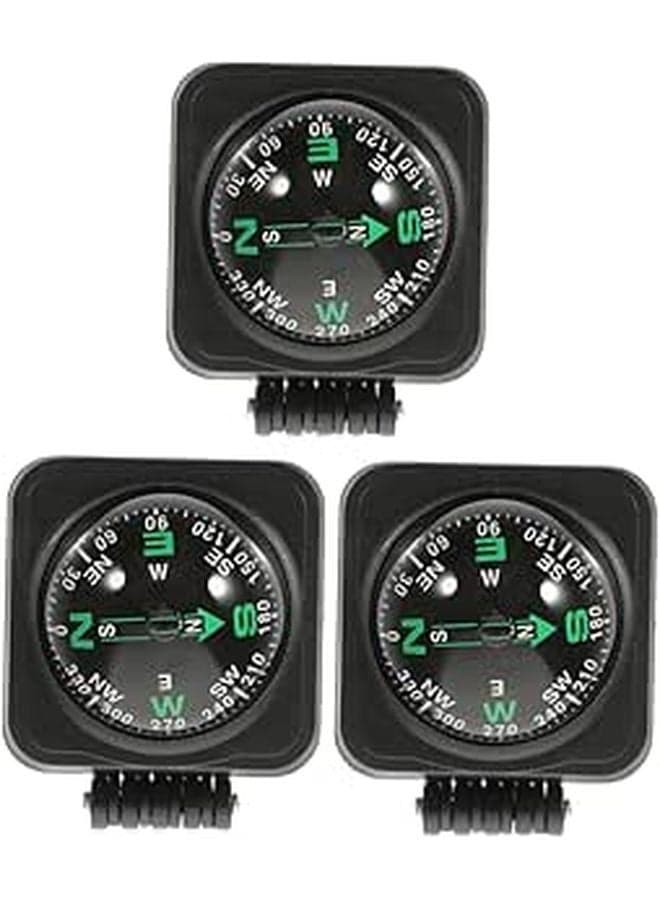 Adjustable Car Compass Ball 3Pcs Durable Dashboard Navigation Accessory For Boat Motorcycle