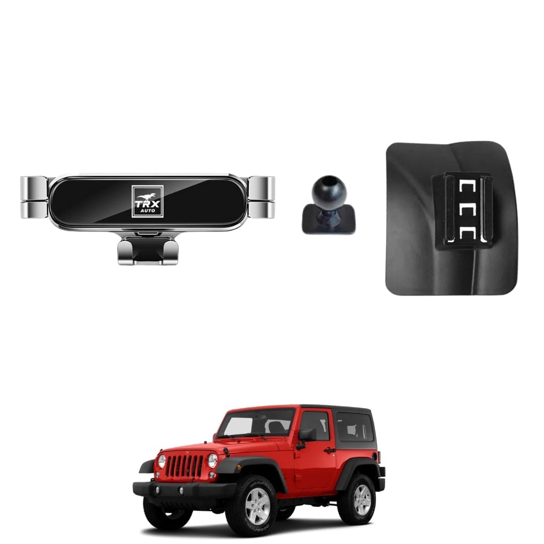 TRX AUTO Phone Holder Mount With Gravity Phone Holder For Jeep Wrangler JK 2008 To 2017 | Jeep Wrangler Accessories 2016 | Mobile Holder