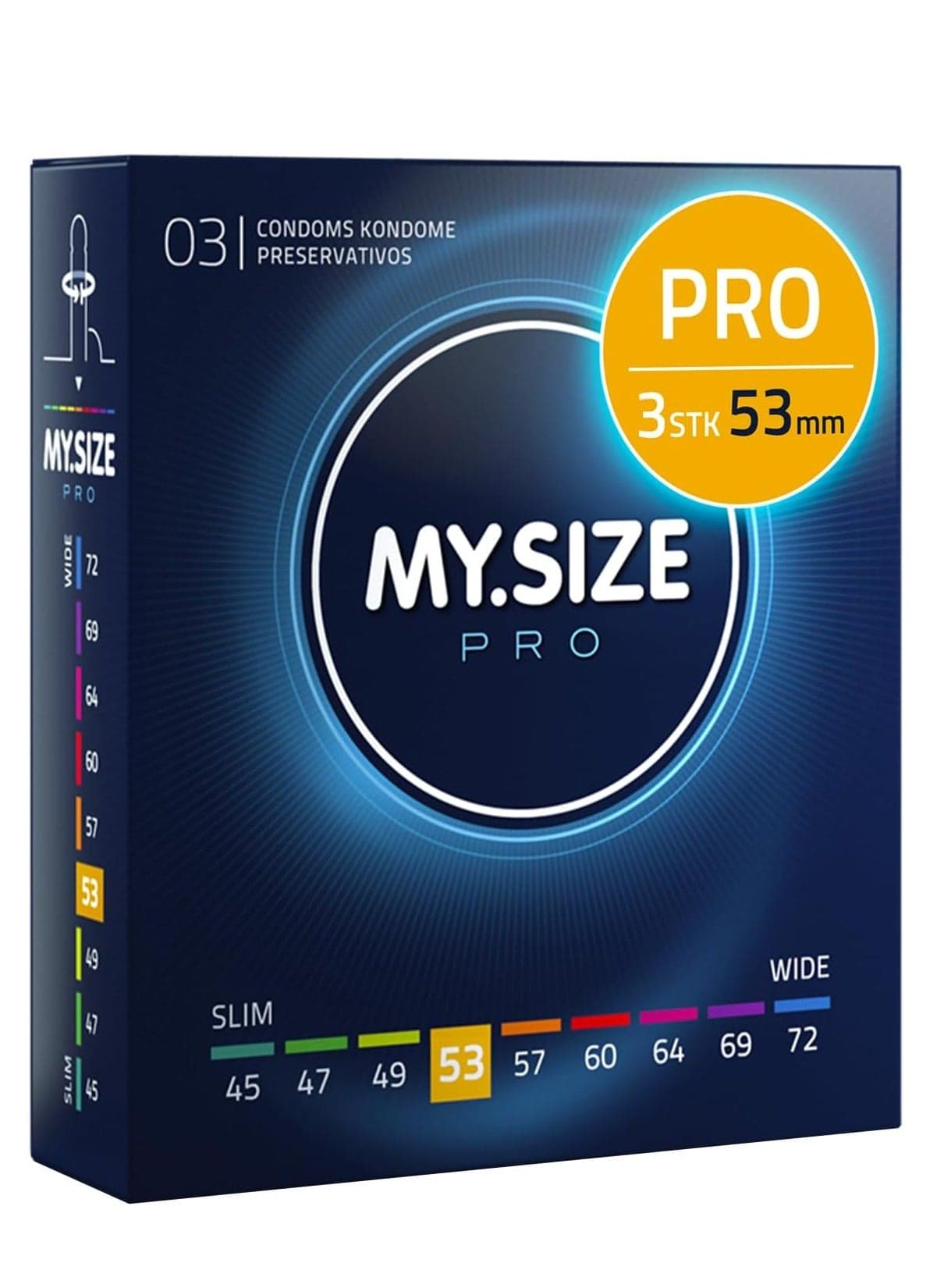 Ultra Thin Condoms 3 Pieces (53 Size) – Odorless, Long Lasting, Sustainable, Premium Quality for Maximum Comfort, Pleasure, and Sexual Health – Proper Fit Reduces Risks and Enhances Protection – Latex Men Condoms Available in Multiple Sizes (45 to 72)