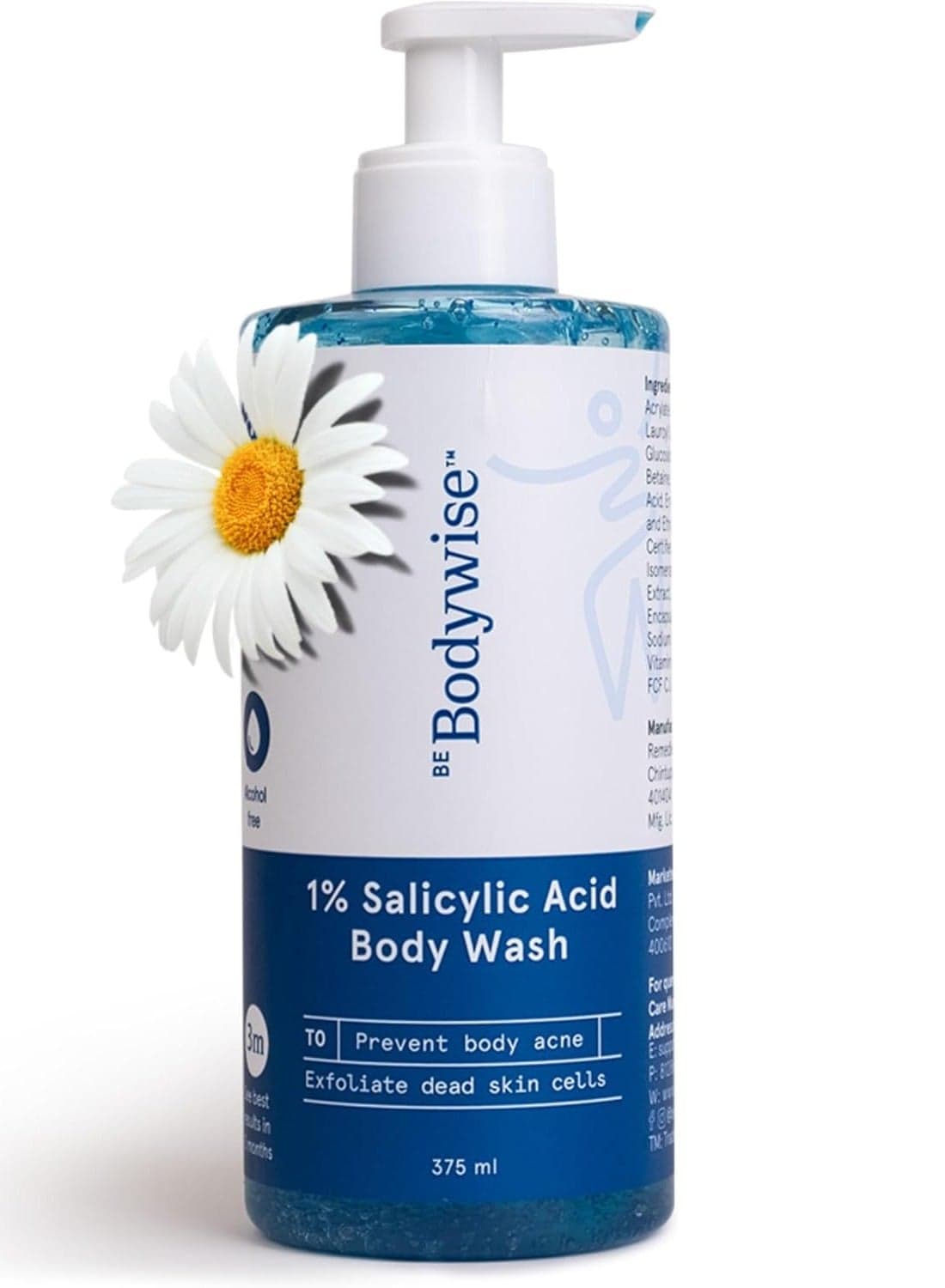 1% Salicylic Acid Body Wash 375 ml Refreshing Showering Gel that Helps to Prevent Body Acne & Cleanse Skin Paraben and SLS free